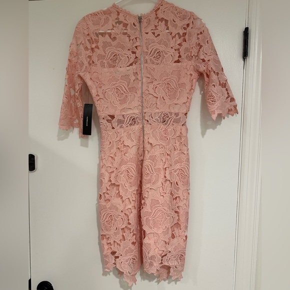 Lulus A Fine Romance Blush Pink Lace Sheath Dress - size small - Picture 5 of 5